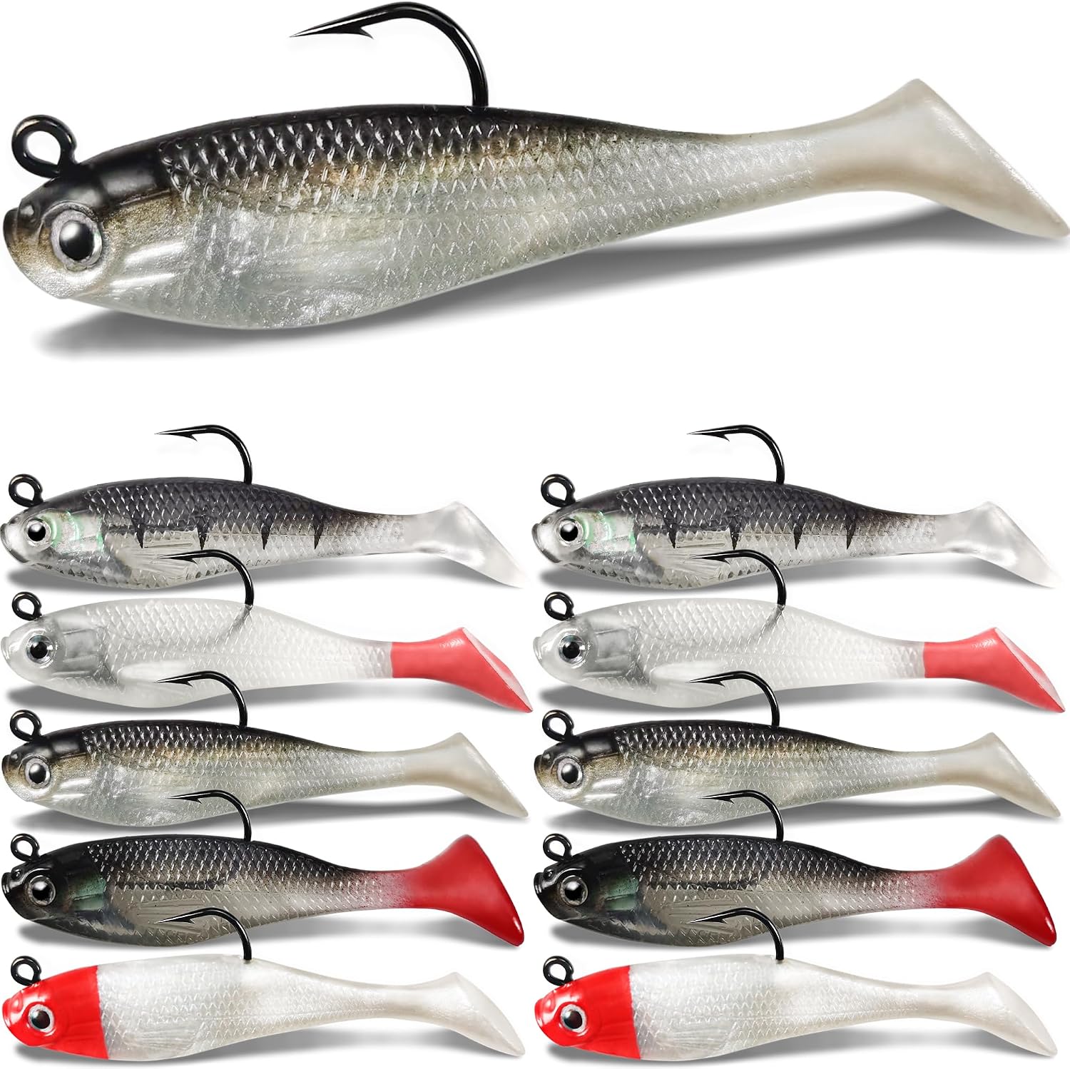 Soft Fishing Lures Paddle Tail Swim Baits for Bass Fishing