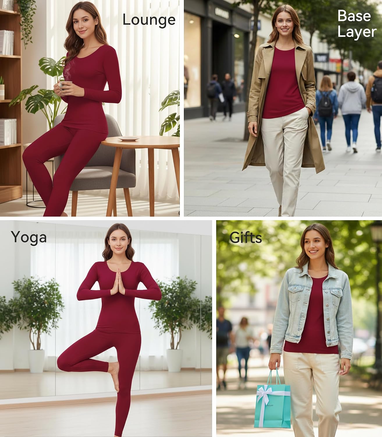 WiWi Soft Underwear for Women Thermal Long Johns Sets Super Warm Base Layer Top Pants Pajamas Set Viscose from Bamboo S-3X