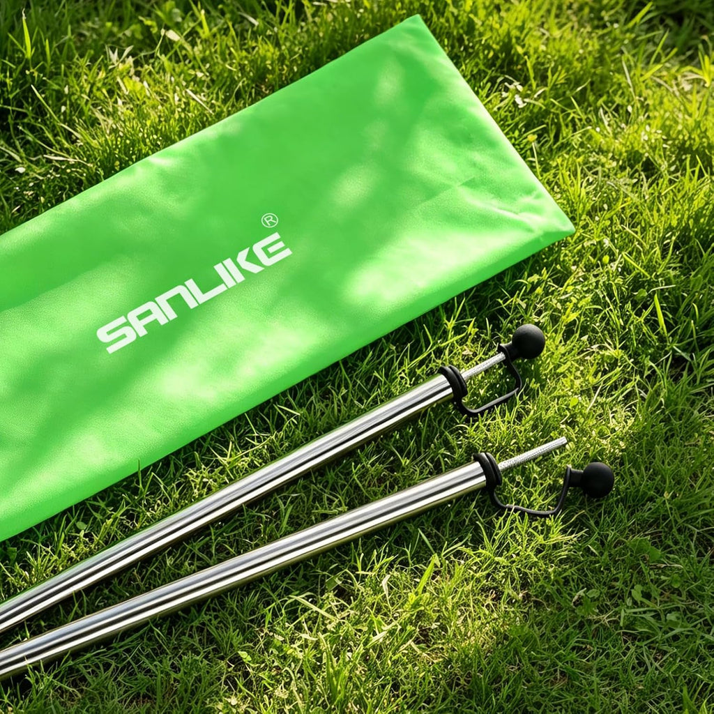 SANLIKE 4 Sets Tarp Poles 95in Telescoping Stainless Steel Tent Poles