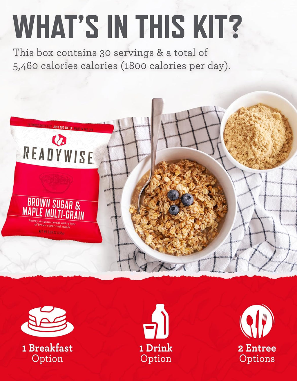 READYWISE Emergency Food Supply Meals 72 Hour Survival Kit, 30 Servings
