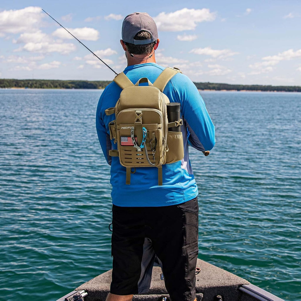 Piscifun Fishing Tackle Backpack, Rod & Gear Holder, Water-Resistant