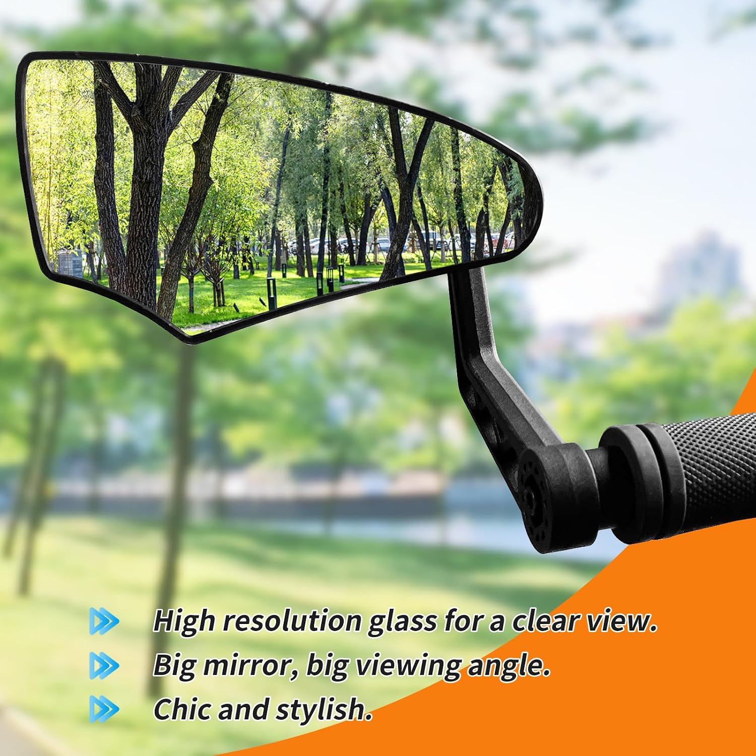 2PCS Bike Mirror HD Glass Adjustable Bar End Rear View Mirror
