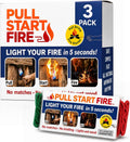 Pull Start Fire Starter, Pull String, No Matches, Lights Wet Wood, 3 Pack