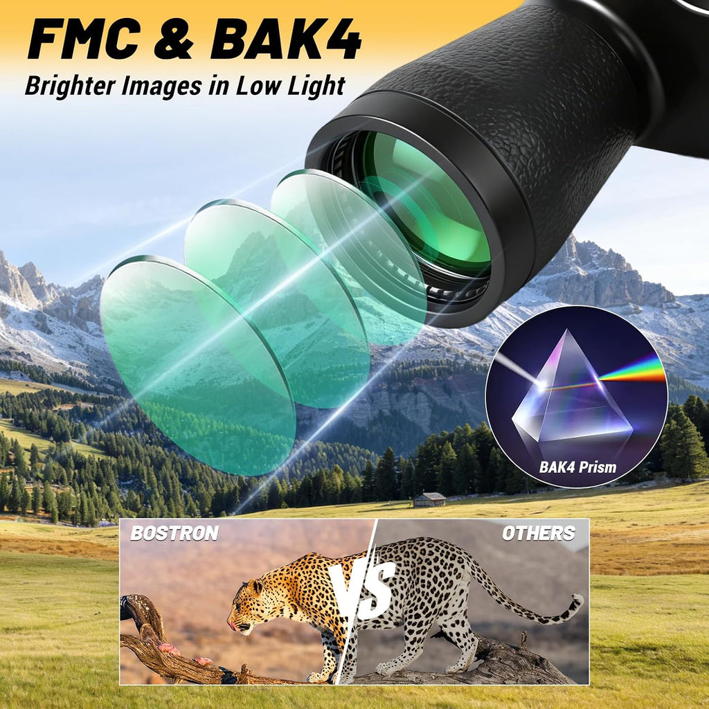 Binoculars for Adults，10x50 High Powered Binoculars for Bird Watching