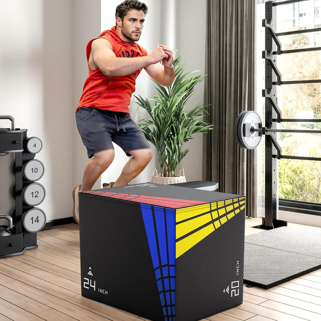 XDDIAS Foam Plyo Box, 3-in-1 Jump Box for Home Gym Plyometric Workout