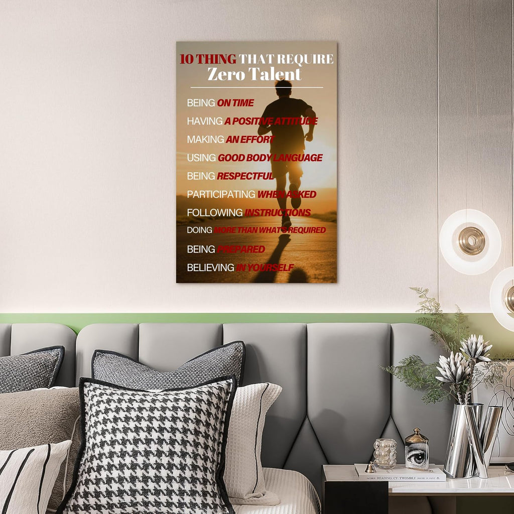 Bmotaso 10 Things That Require Zero Talent Canvas Wall Art Inspirational Poster Motivational Painting Positive Quotes Poster Pictures Print Wall Decor Artwork for Bedroom Office Frame 8 * 12 Inch