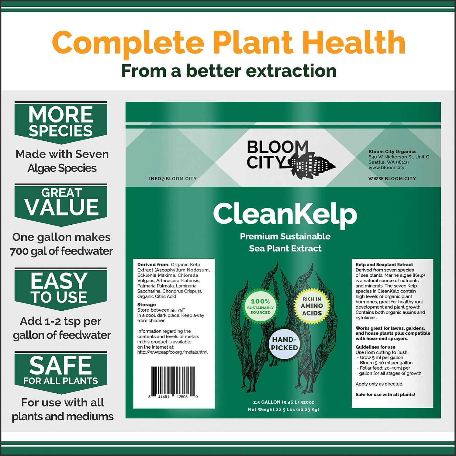 Bloom City Seaweed and Kelp Liquid Fertilizer for Plants, 32 oz
