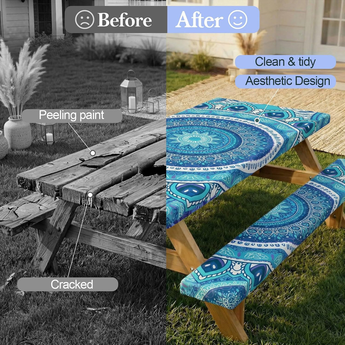 Play Tailor Picnic Table Cover Bench Covers Camping Essentials Tablecloth