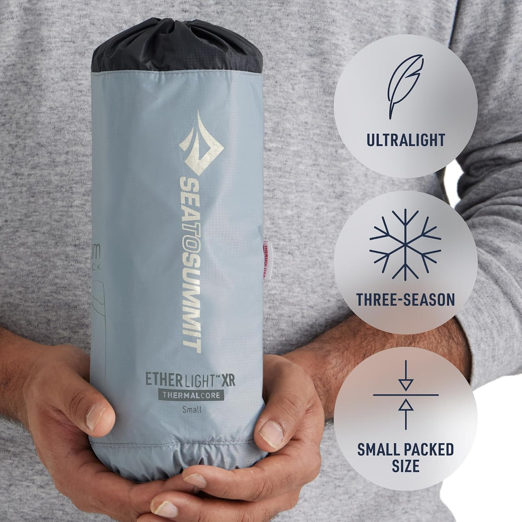 Sea To Summit Ether Light XR Insulated Sleeping Pad, Rectangular - Large (78 x 25 x 4 Inches), Grey