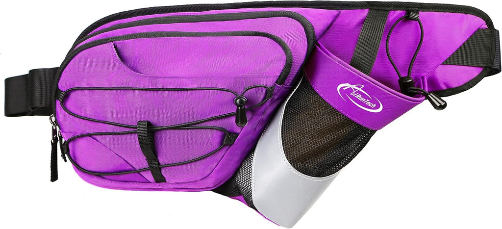 AiRunTech Fanny Pack with Water Bottle Holder, Hiking Waist Bag for Walking Accessories Essentials, Hiking Hydration Gear Gift Women Men