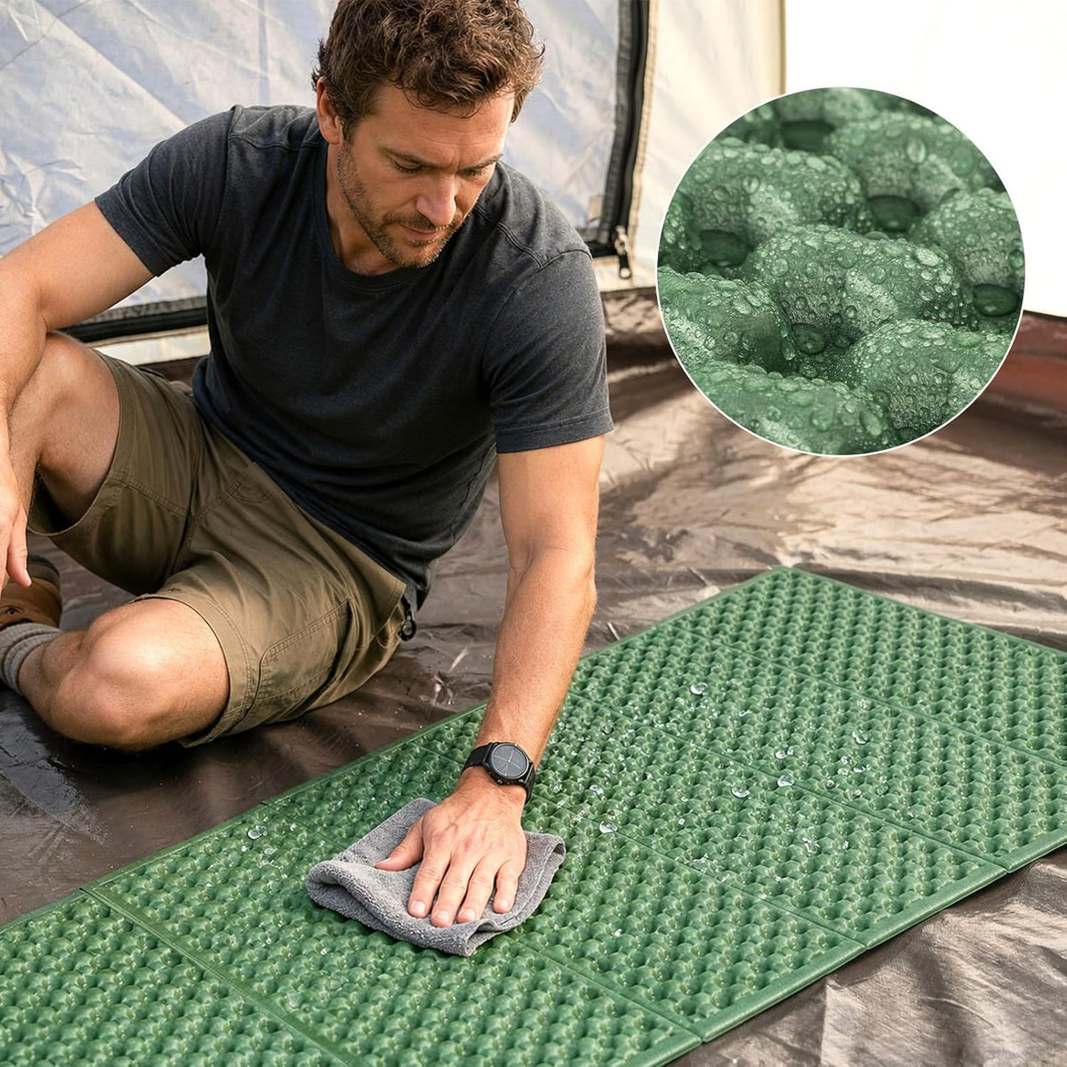 Night Cat Foam Sleeping Pad: Backpacking Sleeping Pad Closed Cell Foam Mat Foldable Ultralight Waterproof for Adults Camping Hiking