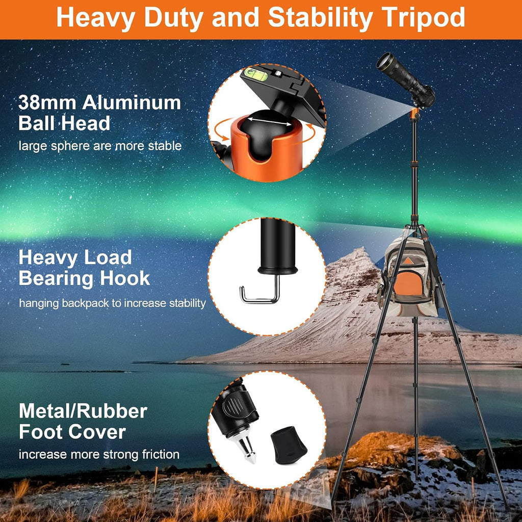 JOILCAN 81" Tripod for Camera Phone, 83" Aluminum Camera Tripod Monopod