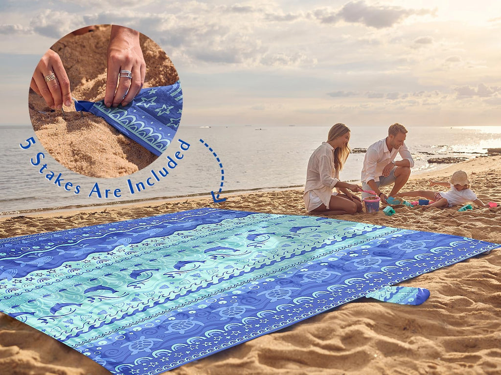WEKAPO Beach Blanket Waterproof Sandproof Oversized Extra Large Sand Free