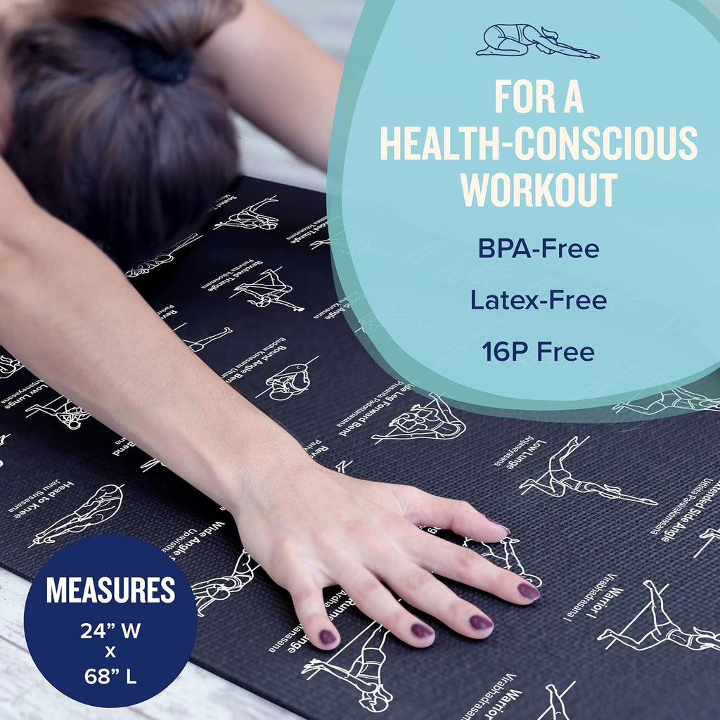 NewMe Fitness Thick Yoga Mat for Women and Men - 5mm Non Slip Pilates Mat