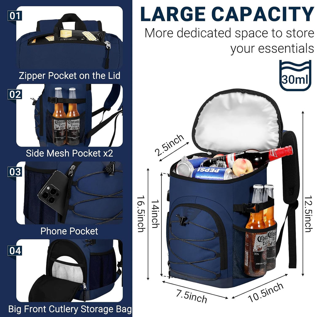 Cooler Backpack, Soft Leak Proof Backpack Coolers for Men Women