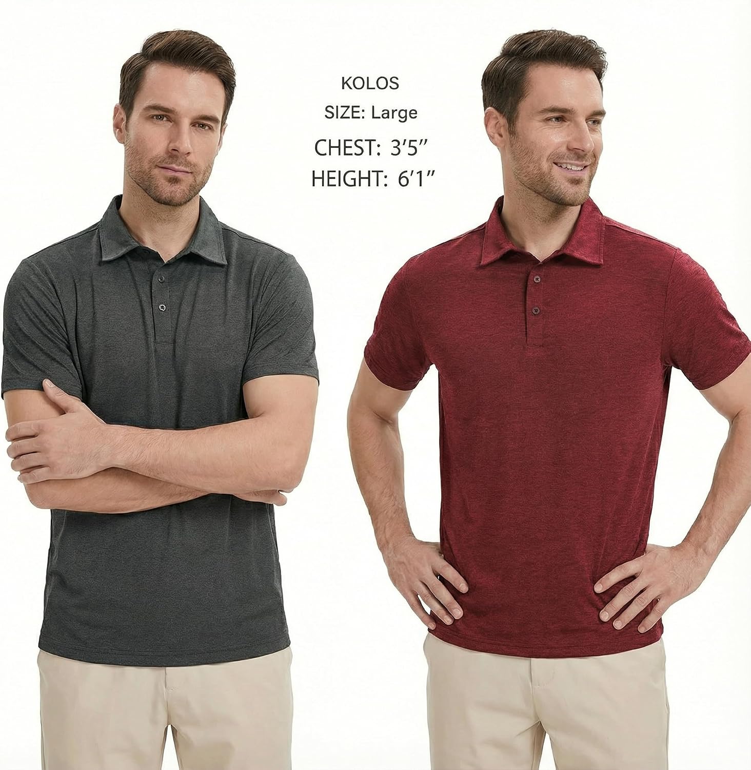 5 Pack Men's Polo Shirts Short Sleeve Golf T Shirt Performance Casual