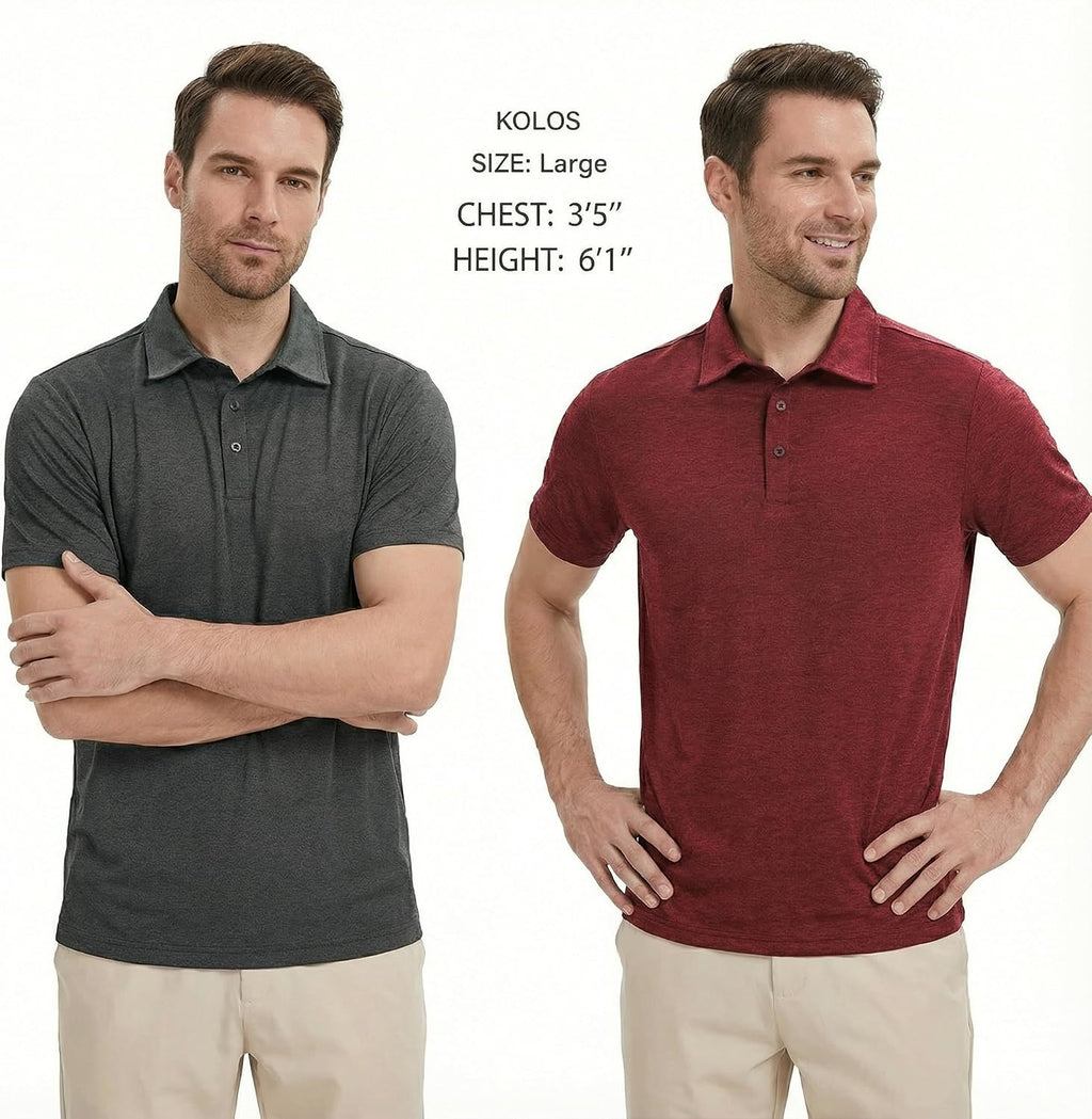 5 Pack Men's Polo Shirts Short Sleeve Golf T Shirt Performance Casual