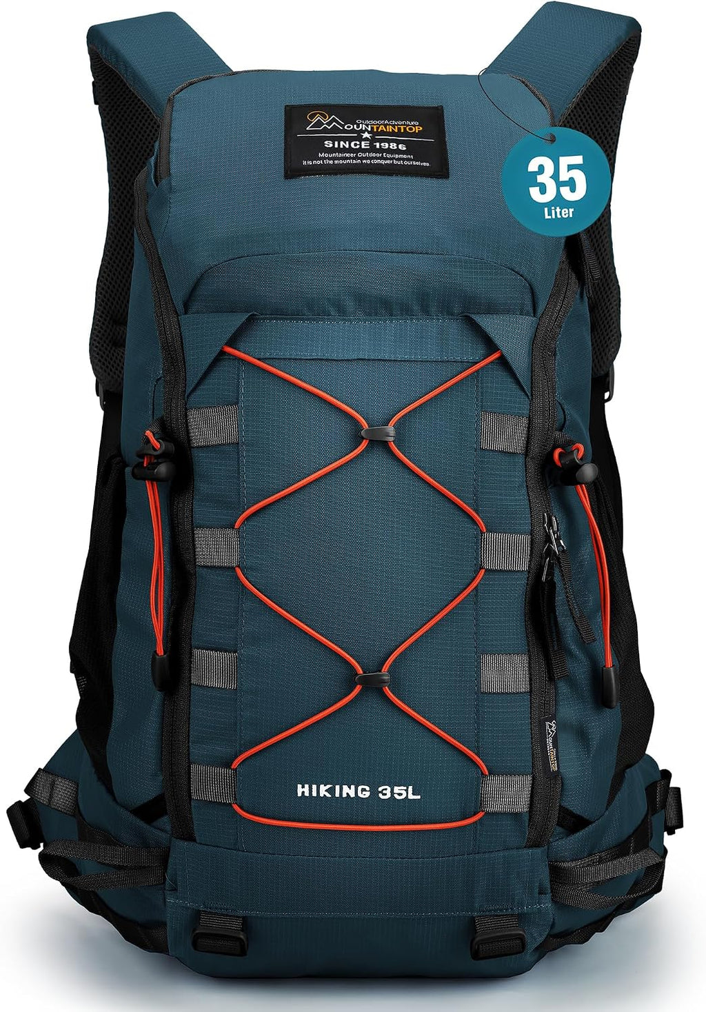 MOUNTAINTOP 35L Hiking Backpack, Lightweight Daypack with Rain Cover