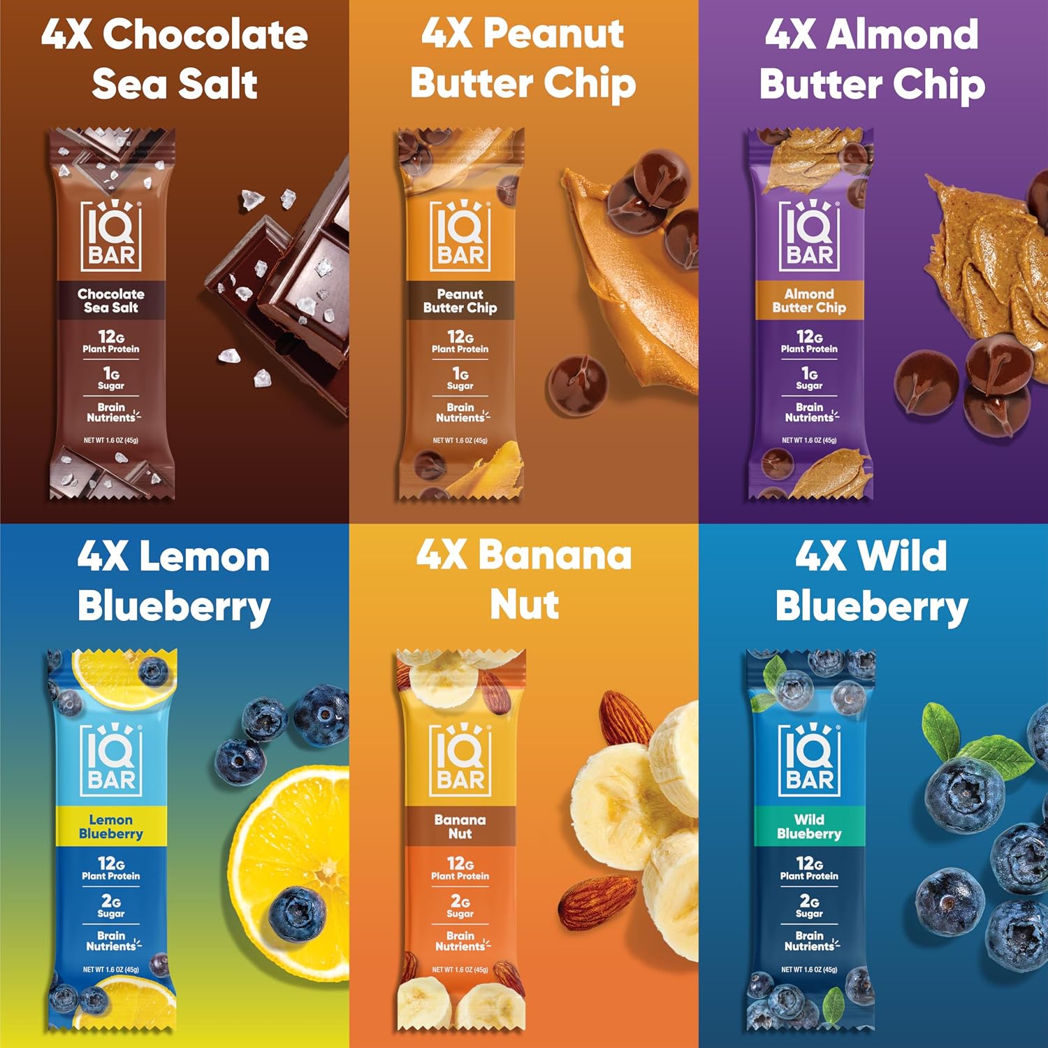IQBAR Clean Protein Bars, Low Sugar Keto, Fruit + Chocolate Pack 24-Count