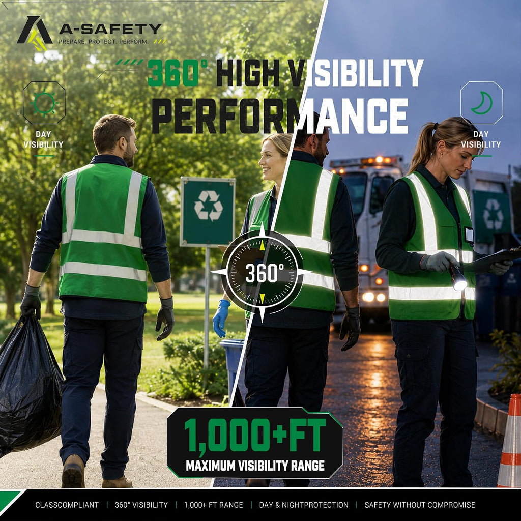 A-SAFETY High Visibility Reflective Safety Vest Customize Logo (XS-8XL)