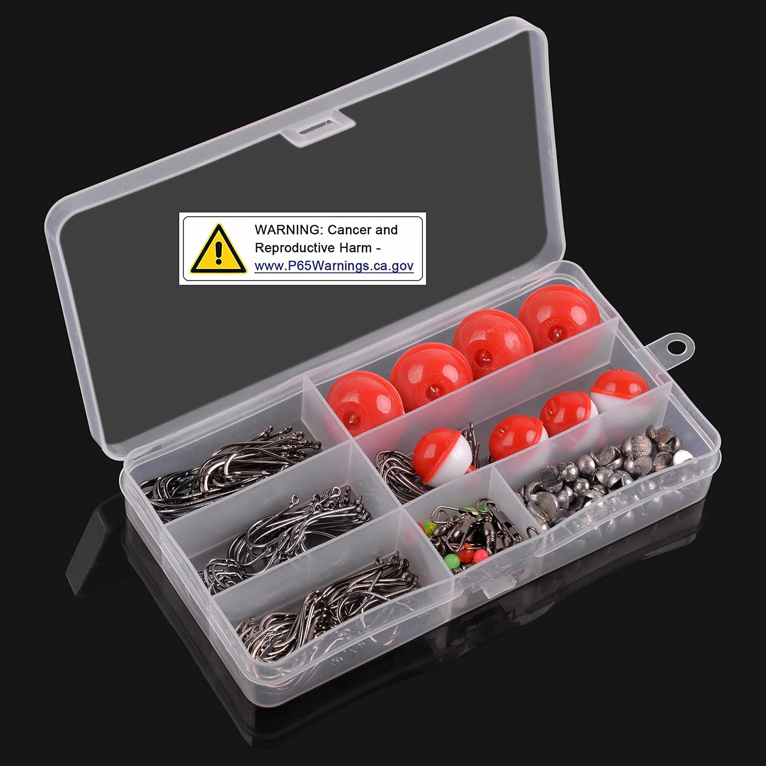 Fishing Bobbers Hooks Tackle Kit, 228pcs Basic Fishing Starter Kit Included Fishing Bobbers, Hooks, Weights Swivels Organized Fishing Tackle Box for Artificial and Live Baits Trout Panfish