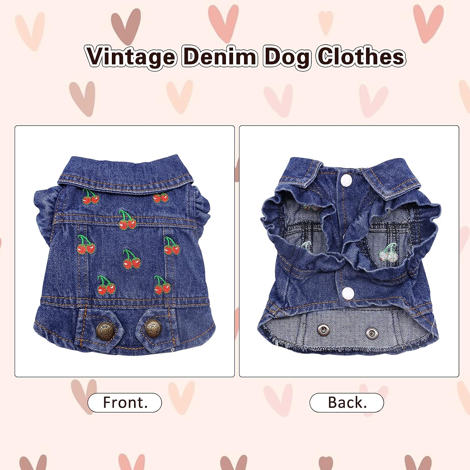 SILD Pet Clothes Dog Jeans Jacket Denim Shirt Small Medium Dogs Lapel Vests