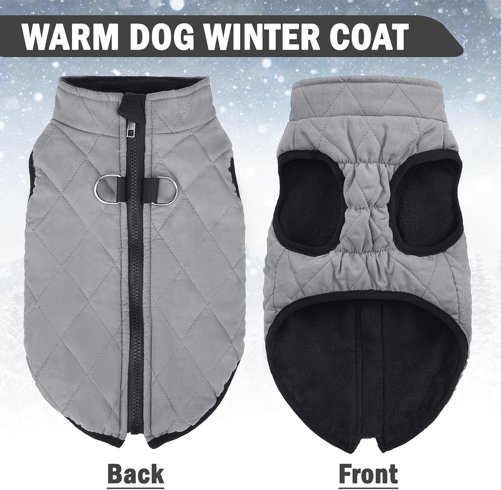 SCENEREAL Winter Dog Vest Coat with Harness Built in
