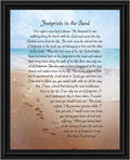 Footprints in the Sand Inspirational Wall Art, Beach Decor, Christian Gifts for Women and Men, Christian Wall Decor, Get Well Soon, Encouraging Scripture Wall Art, Framed Sympathy Gift 2102B