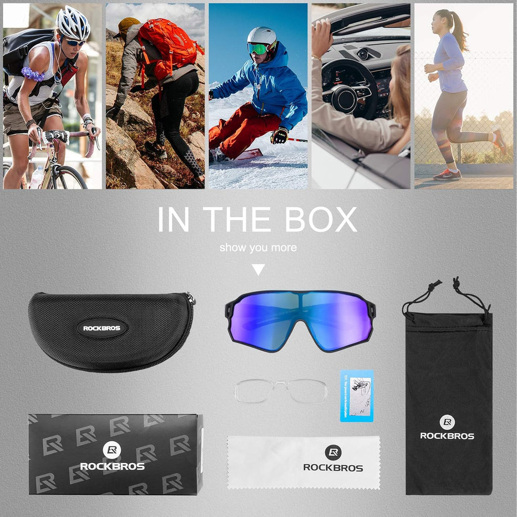 ROCKBROS Polarized Sports Sunglasses Anti-Glare HD Cycling Sun Glasses
