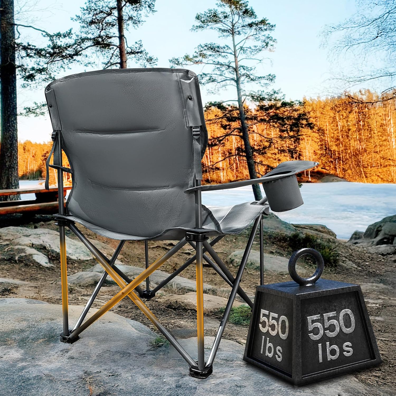 TIMBER RIDGE Oversized Folding Camping Chair for Adults
