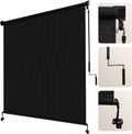 Artpuch Outdoor Roller Shade 4' W x 8' H, Black Exterior Cordless Patio Shades Roll Up Blinds for Porch Pergola Gazebo