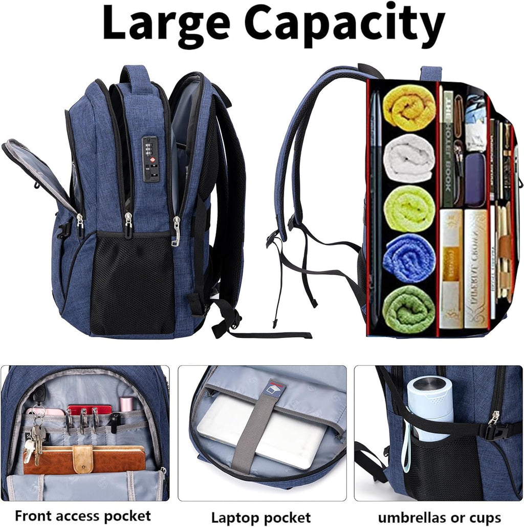 SHRRADOO Travel Laptop Backpack for Men Women, College High Schoolbag