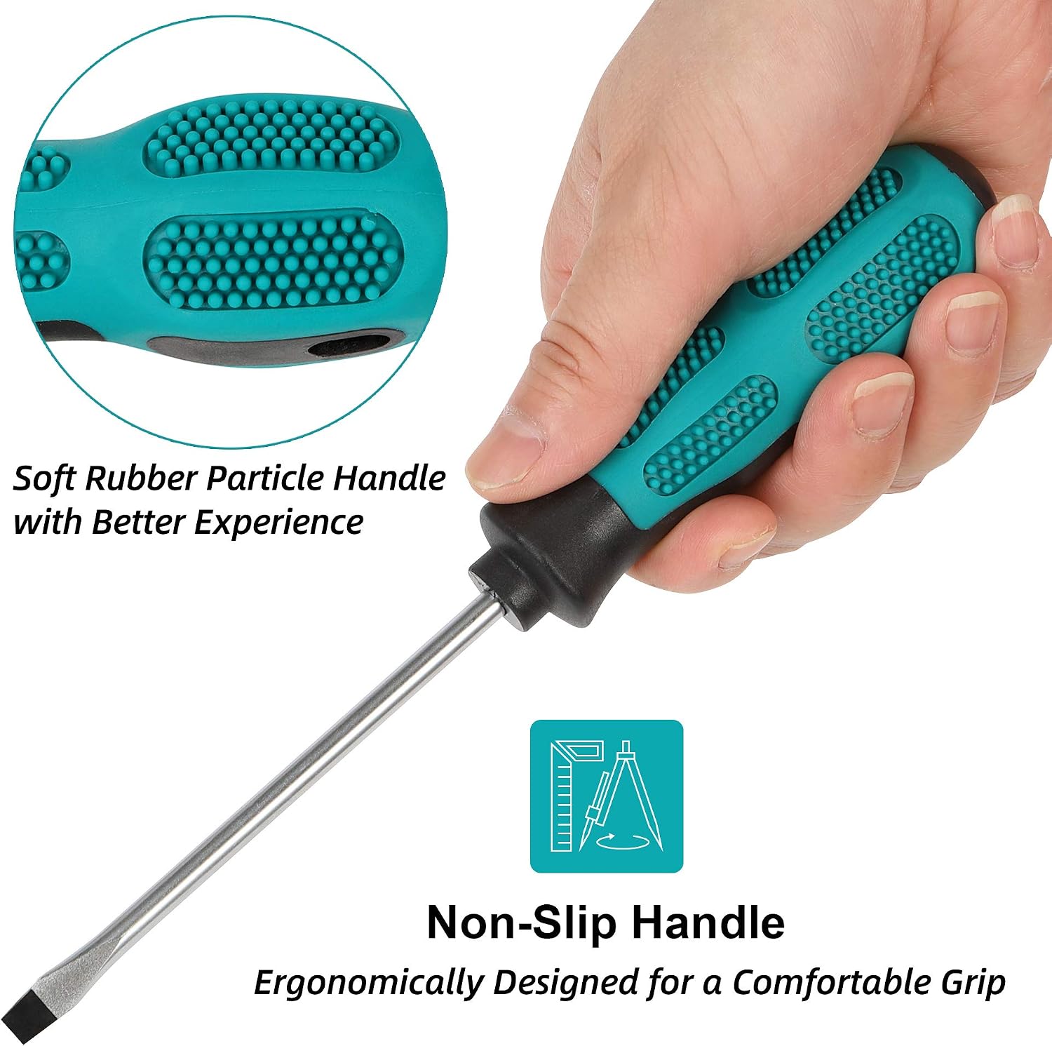 Magnetic Screwdriver Set 10 PCS,5 Phillips and 5 Flat Head Precision Screwdriver,Professional Cushion Grip and Non-Slip for Repair Home Improvement Craft,Green