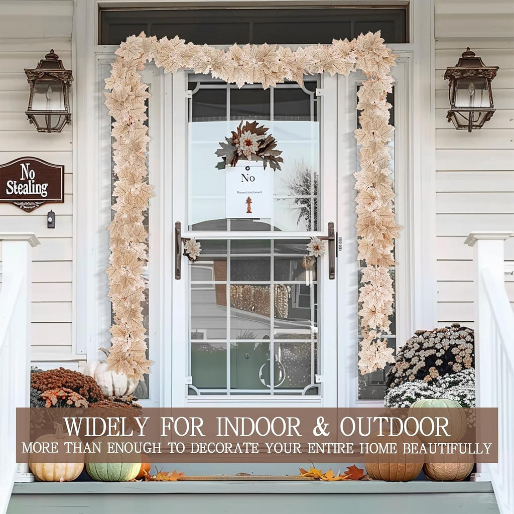 3 Pack Fall Garland with Lights, Total 19.5Ft 60LED Autumn String Lights