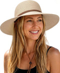 FURTALK Womens Wide Brim Sun Hat with Wind Lanyard UPF Summer Straw Sun Hats for Women