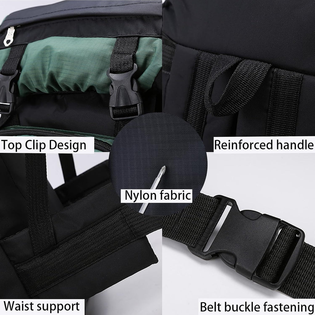 Lawaia 70L Hiking Backpack Large Camping Pack Backpacking Bag Rucking Backpacks Outdoor Trekking Travel Rucksack for Men Women-Black