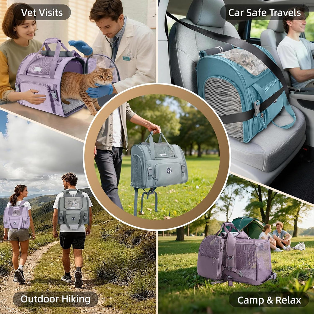 Lollimeow Expandable Large Cat Carrier Backpack, Supports up to 14 lbs