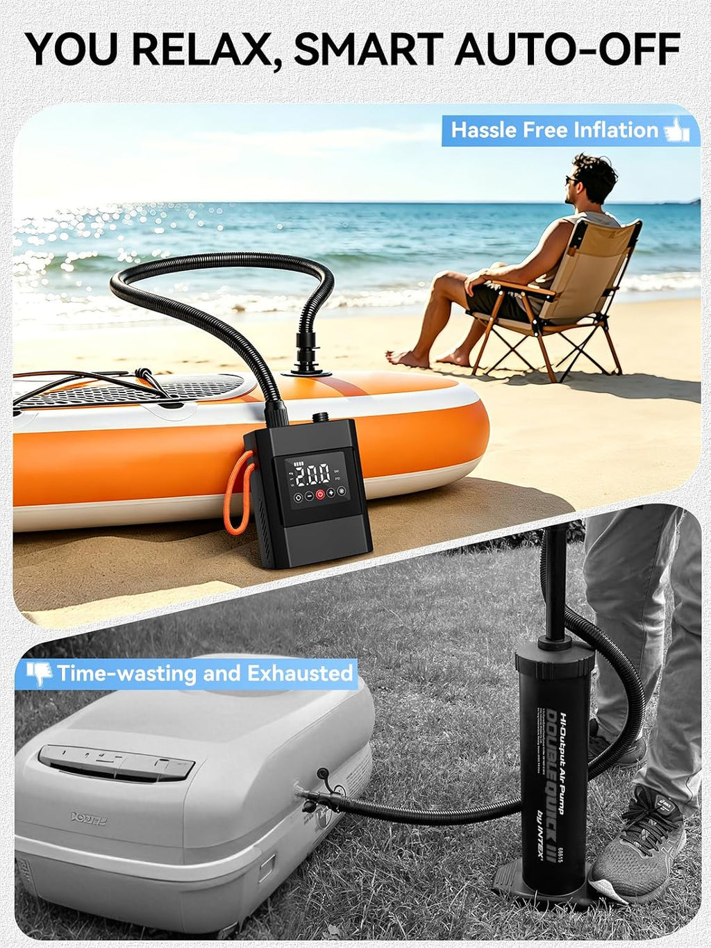 Electric Paddle Board Pump, Rechargeable SUP Air Pump