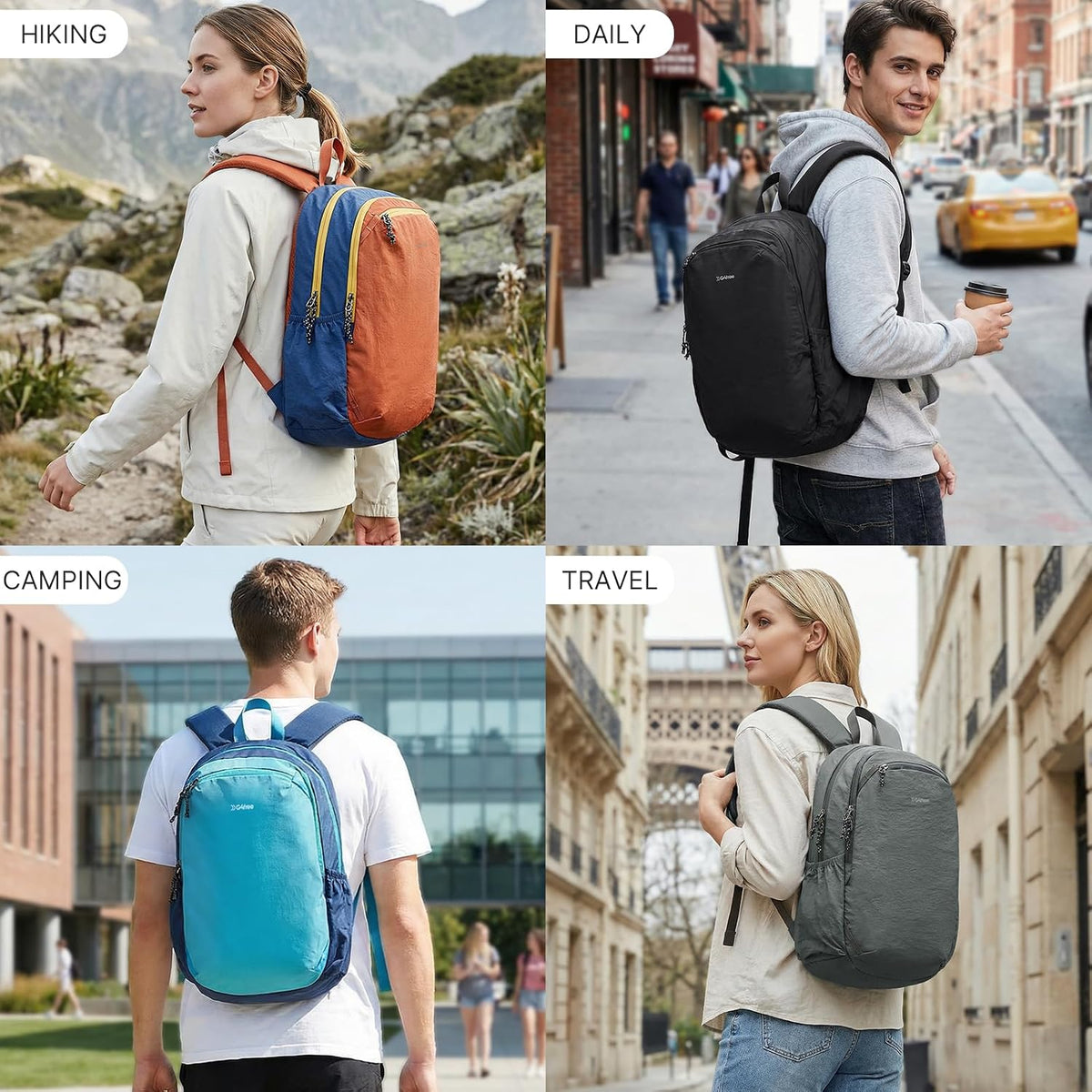 G4Free 15L Hiking Backpack Lightweight Small Daypack for Women Men