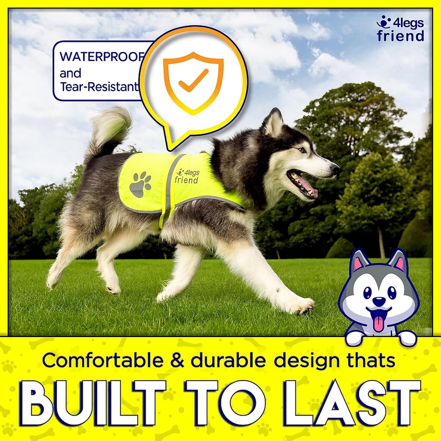 Safety Reflective Vest for Dogs - High Visibility for Outdoor Activity Day and Night, Protect Your Pet from Cars & Hunting Accidents