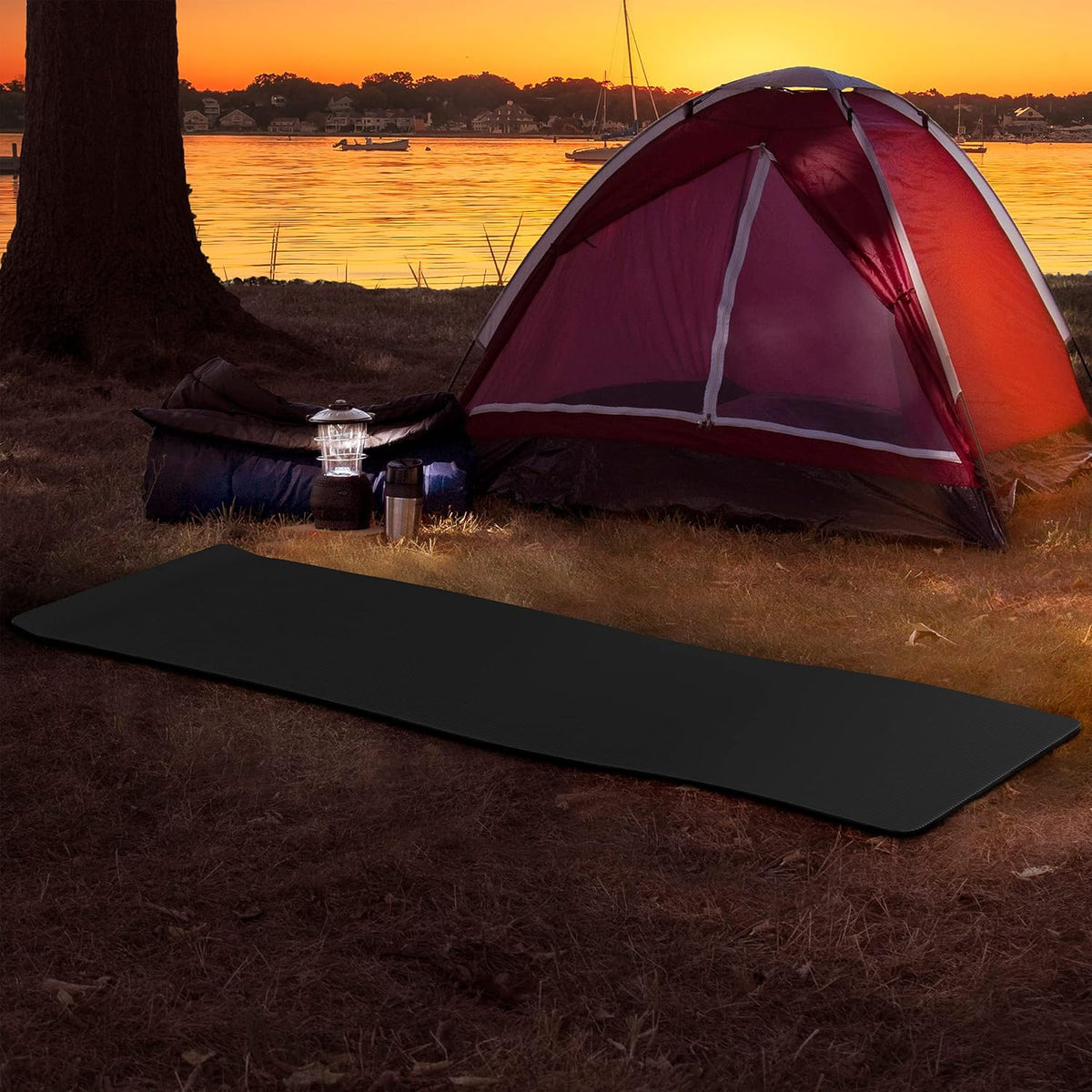 Foam Sleeping Pad - Lightweight Mat for Camping, Cots, Tents, Backpacking, and Yoga - Non-Slip and Waterproof with Handle by Wakeman