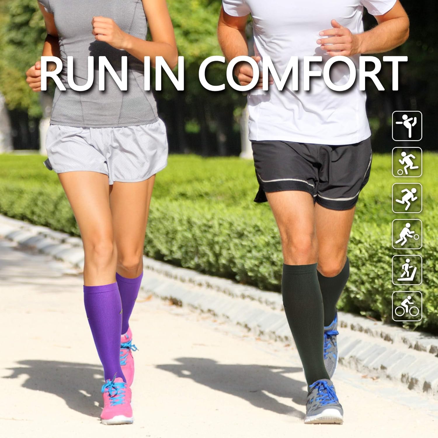 NEWZILL Medical Compression Socks for Women & Men, 20-30 mmHg Knee-High Support for Circulation, All-Day Comfort for Work Travel Running Cycling and Fitness