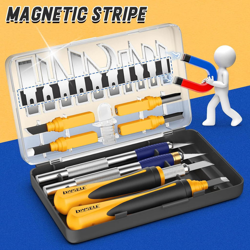 DIYSELF 22 PCS Exacto Knife Set, Craft Knife with 13 Blades & Carry Case