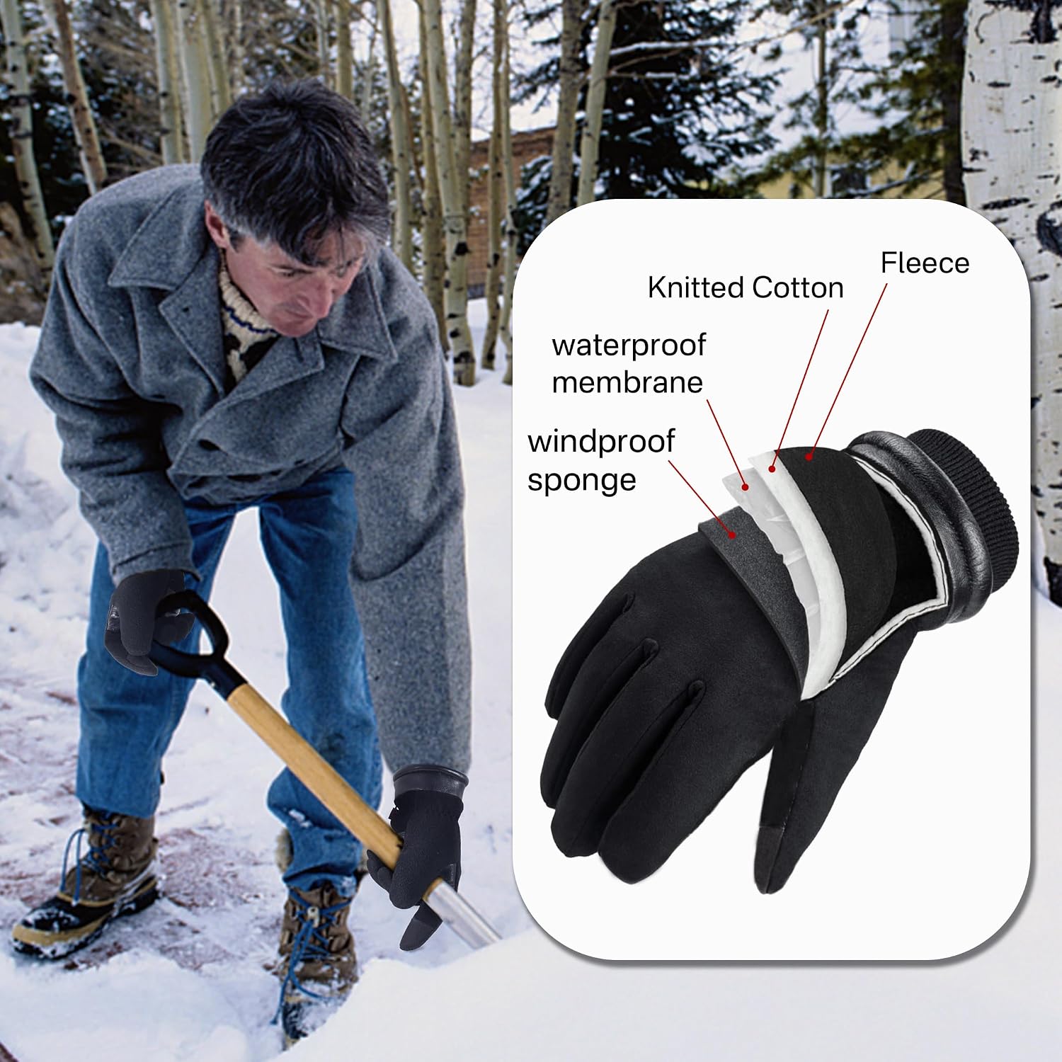 HANDLANDY Winter Work Gloves, 3M Thinsulate Waterproof Insulated Gloves