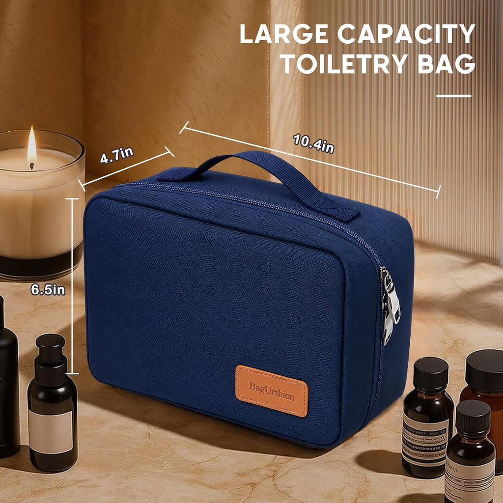 Water Resistant Travel Case Toiletry Bag for Men Women- Blue