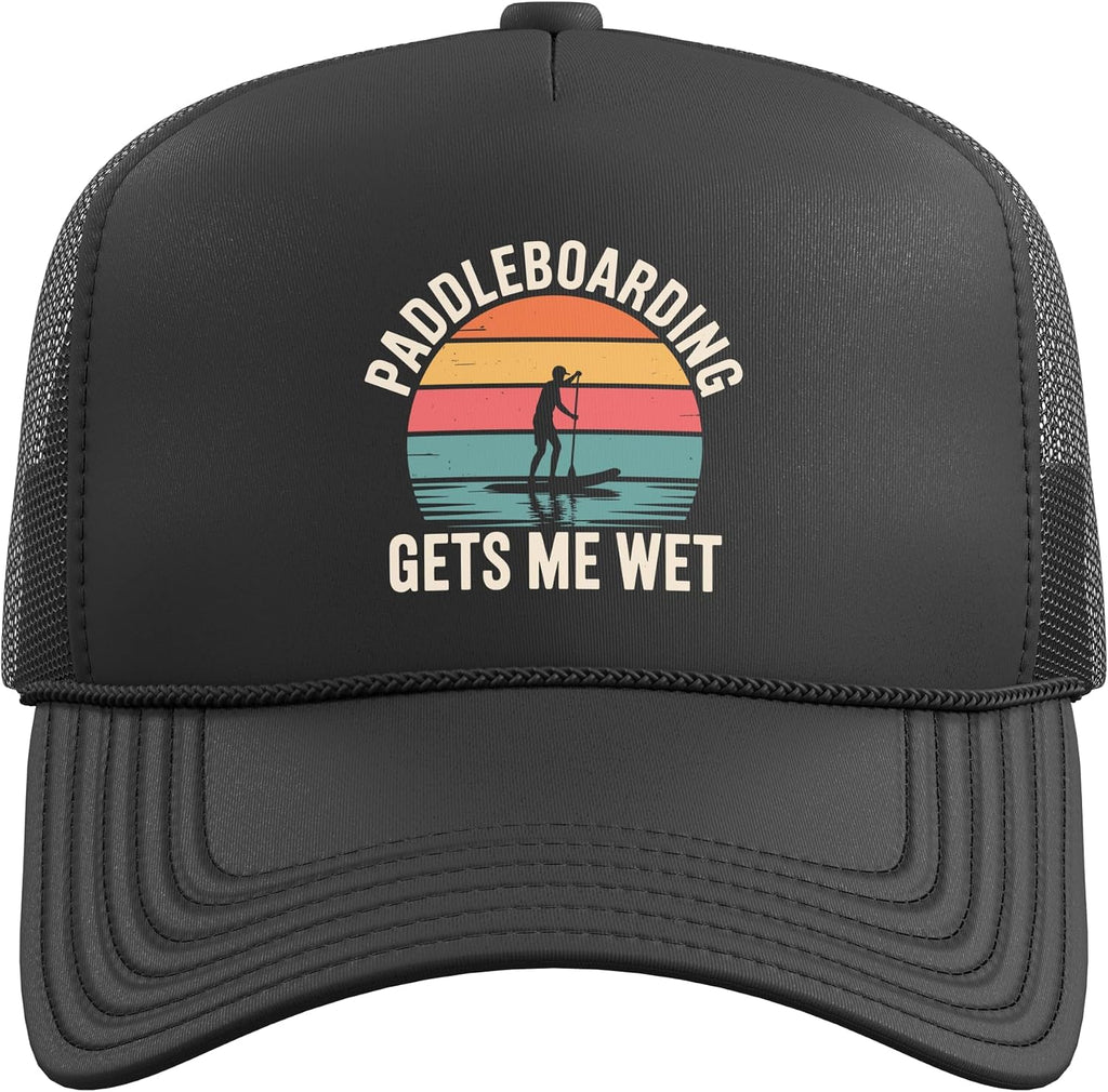 Paddleboard Art for Men Women Paddleboarding Paddle Board Trucker Hat with Adjustable Mesh Back
