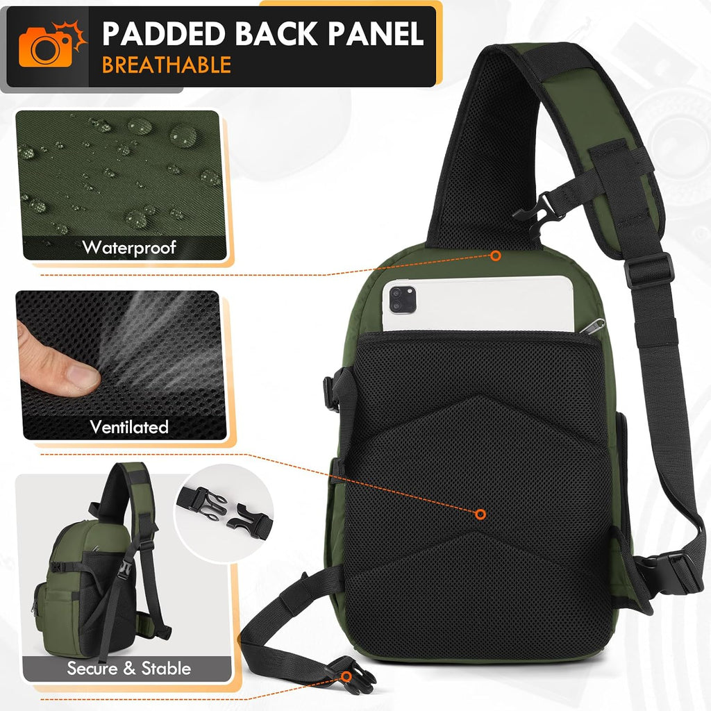 RAINSMORE Camera Sling Bag, Small Dslr/Mirrorless Camera Bag & Case