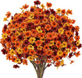 24 Bundles Fall Artificial Flowers for Outdoors Fall Decor UV Resistant