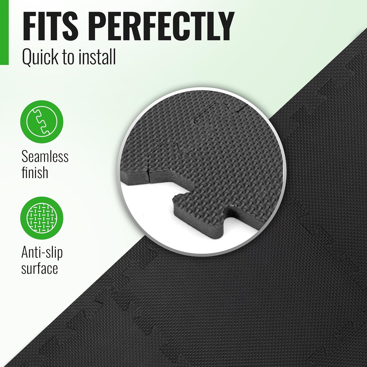 Gym Mats Set – 18pcs EVA Interlocking Foam Floor Tiles, 12.5"x12.5"x0.5", 18 sqft – Gym Flooring for Home Gym, Garage Floor Tiles, Gym Mats for Home Gym, Workout Mat, Exercise Mats, Foam Floor Mat