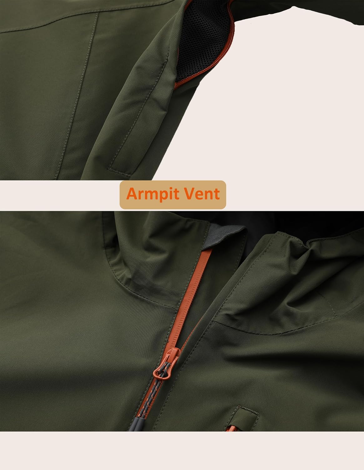 NORDIC OUTLAND Mens Lightweight Hooded Waterproof Rain Jacket Breathable Raincoat Shell for Outdoor Mountain Hiking